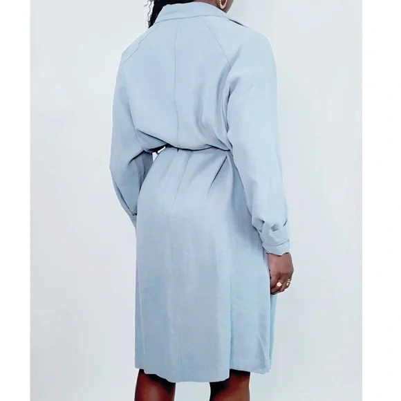 Belted Trench Lightweight Trench in Soft Blue - Picture 3 of 4